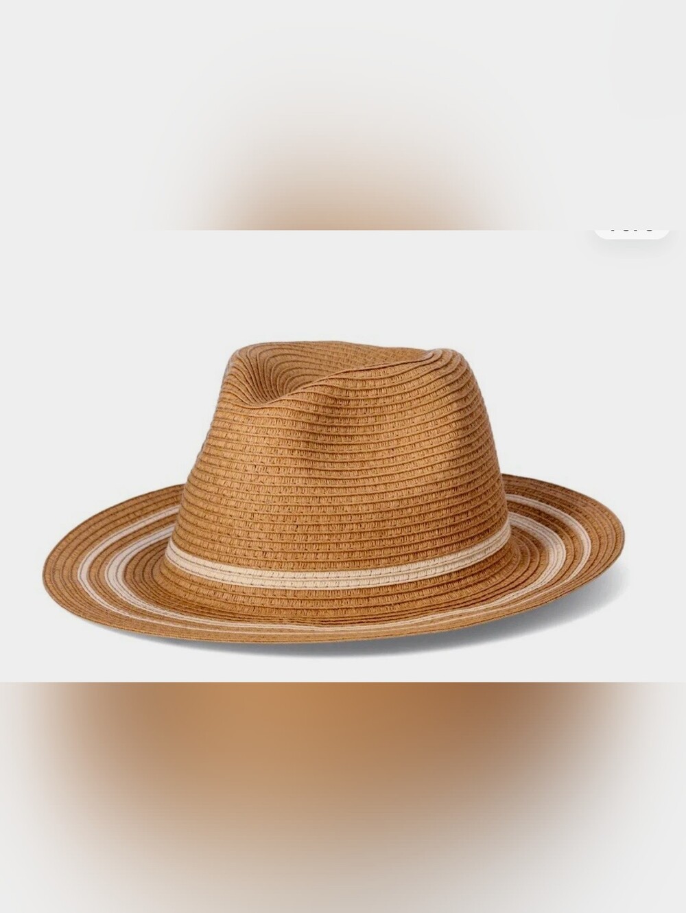 Panama Straw Fedora with White Band